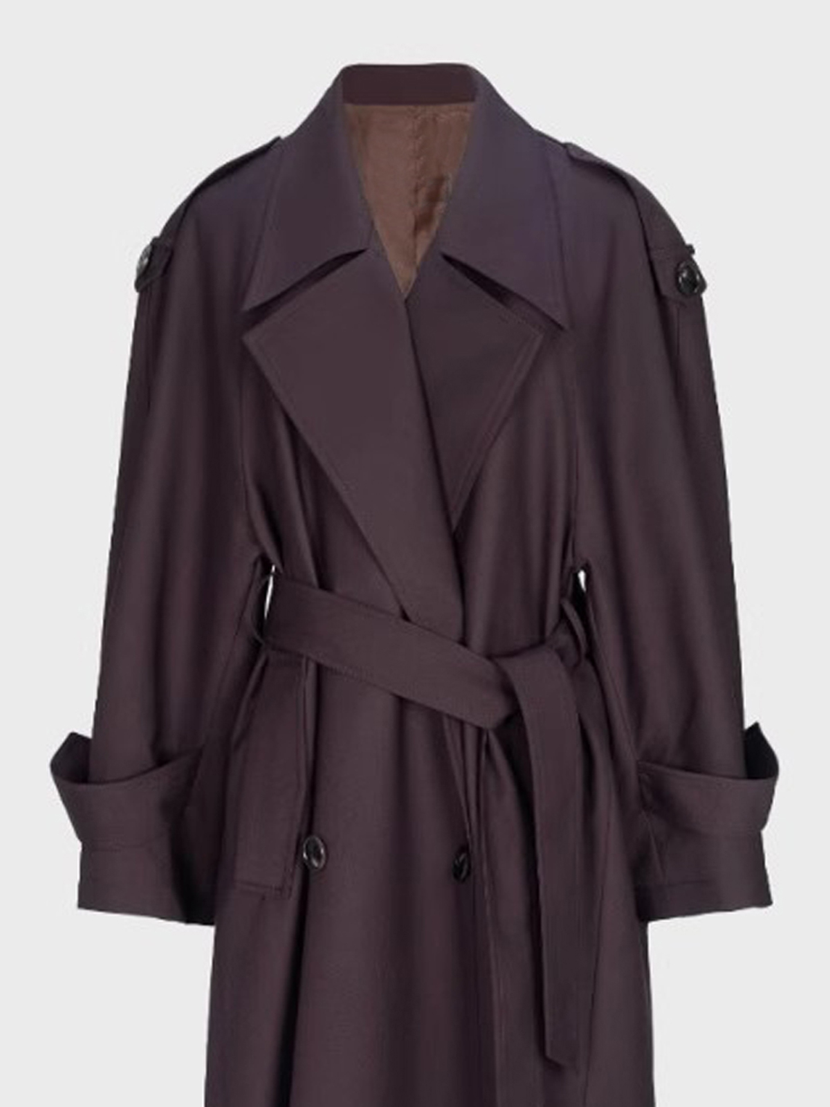 Trench Coat Formal - Lautaro Wiosna Jesień Oversized Khaki Extra