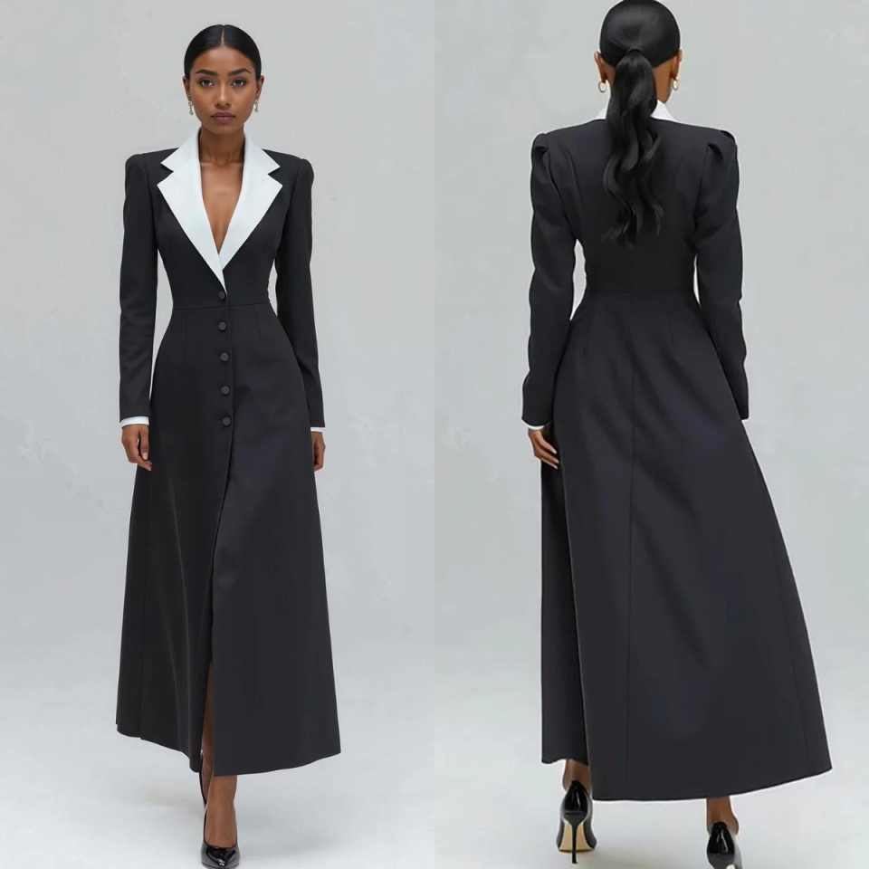 Women'S Formal Wear For Wedding Guest - Długa damska marynarka w kształcie litery
