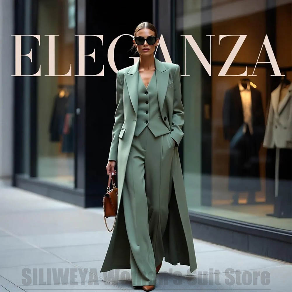 Women'S Formal Wear Pants Suit - Elegancki damski garnitur trzyczęściowy z ostrymi