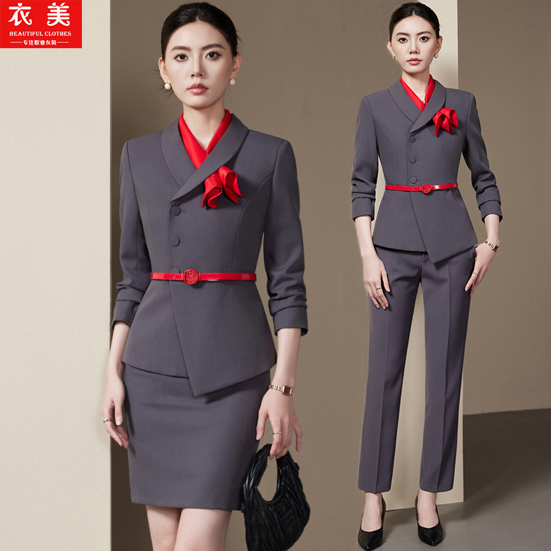 Women Formal Wear Store - Szary damski garnitur, nowy model 2025,