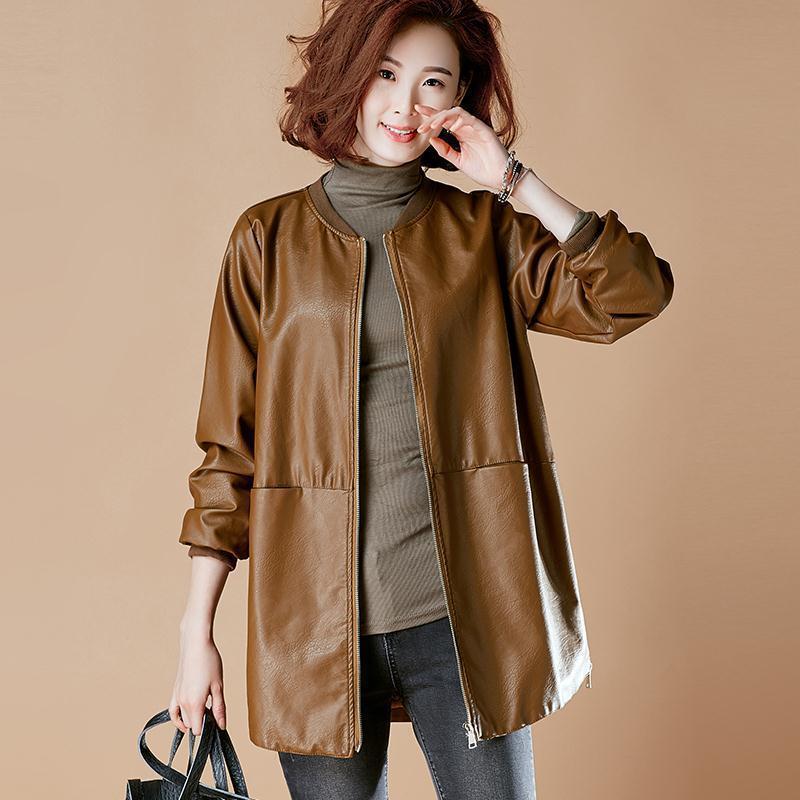 Trench Coat Formal - Moda Plus Size skórzana kurtka damska