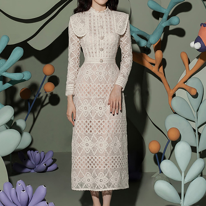 Formal Gala Wear Women - Sukienka wieczorowa midi z koronką Putao,