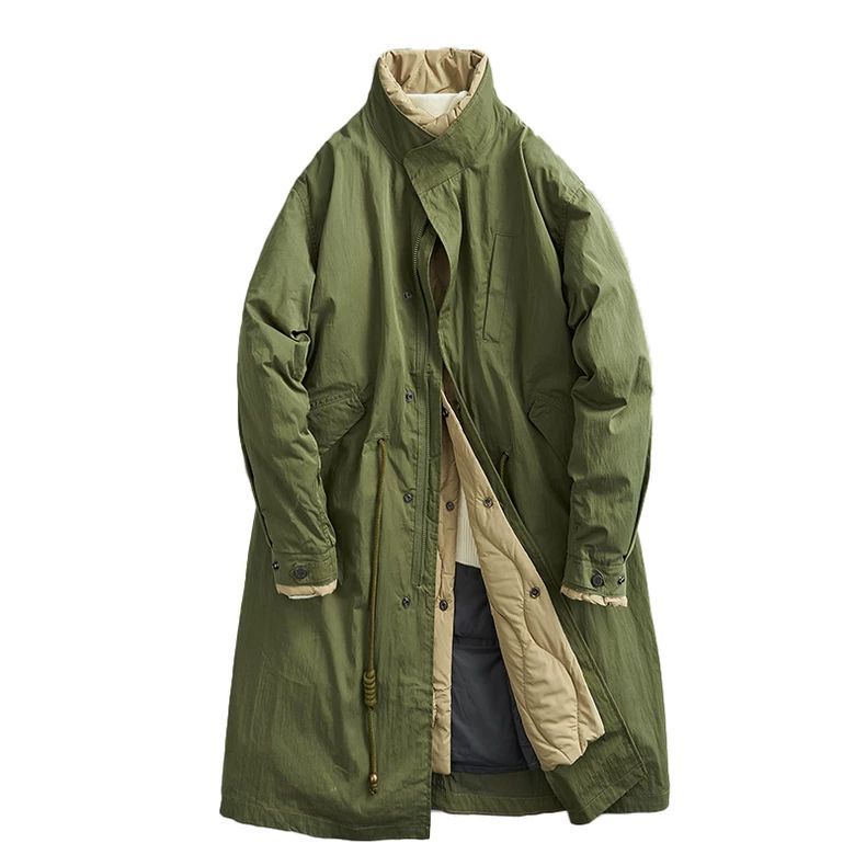 Trench Coat Formal - Płaszcz zimowy męski typu trencz średniej