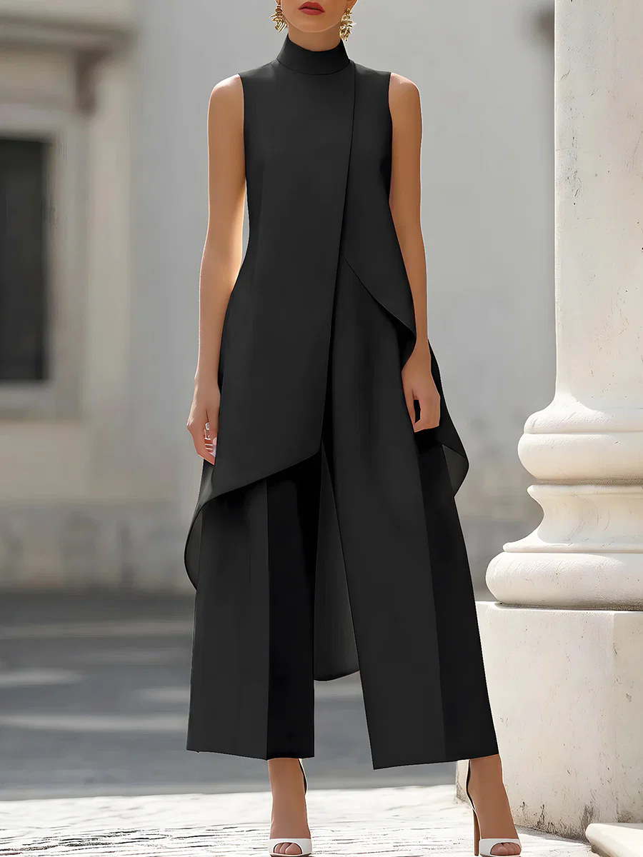 Women'S Formal Wear Pants - Kombinezon bez rękawów z wysokim dekoltem,