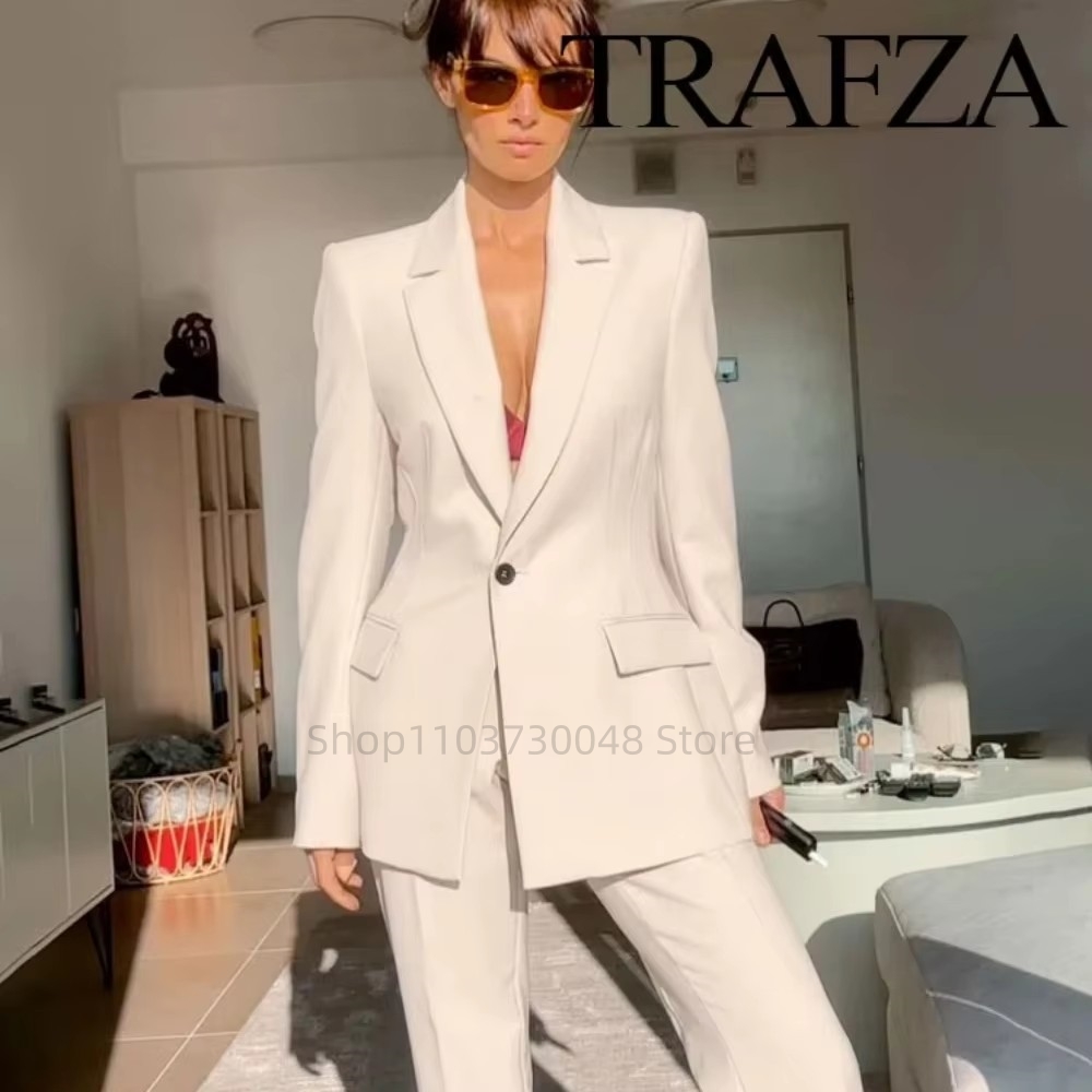 Women'S Formal Wear Pants Suit - Damski garnitur biurowy: marynarka i spodnie,
