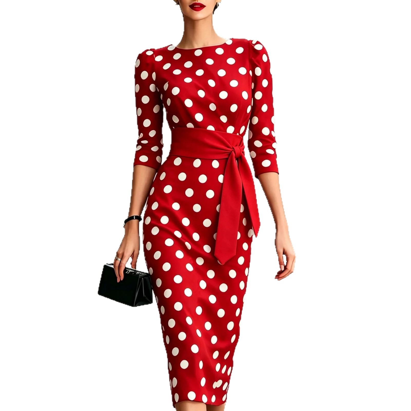 Elegancka damska sukienka midi – Women Formal Office Wear Tops recenzja i cena