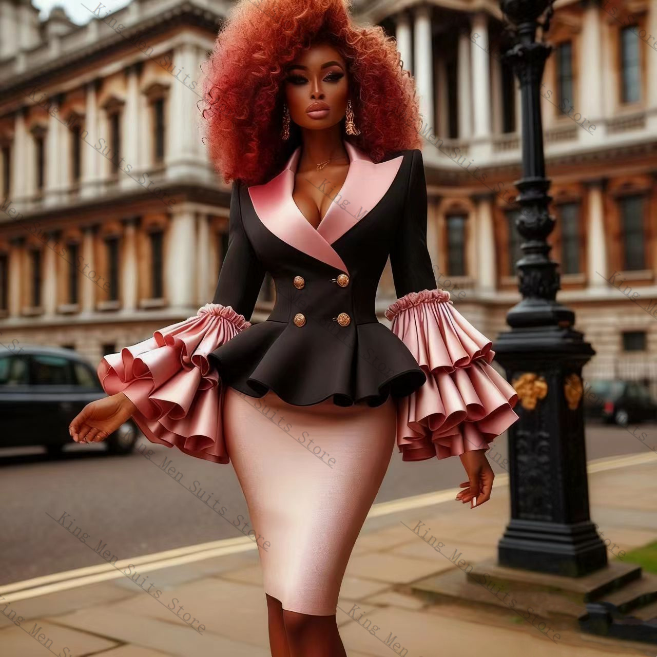 Czarno-różowy damski komplet g – Women'S Formal Wear For Wedding Guest recenzja i cena