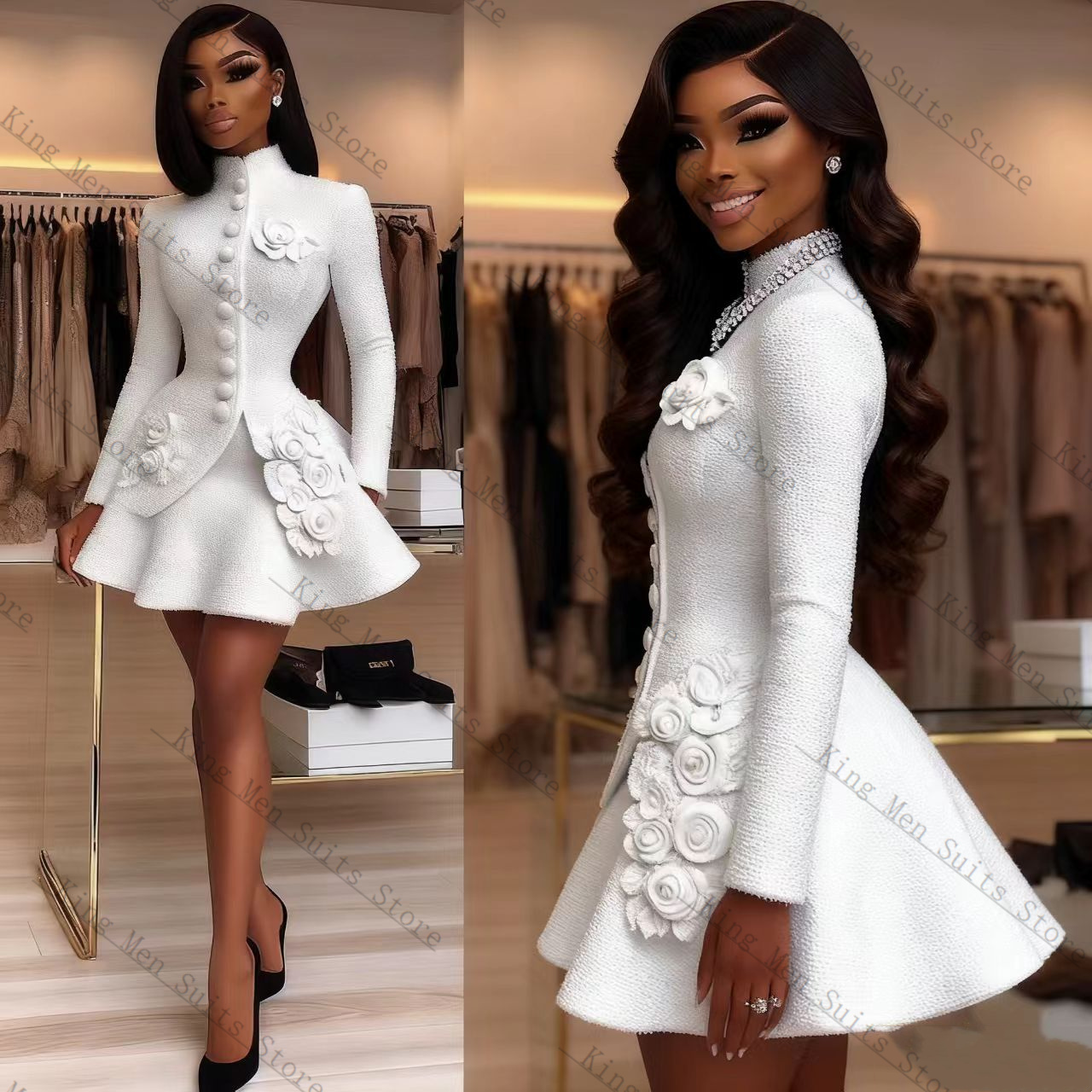Luksusowy biały damski garnitu – Women'S Formal Wear For Wedding Guest recenzja i cena