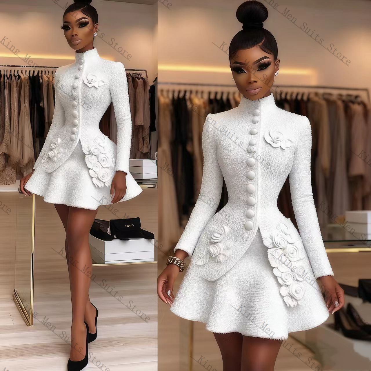 Luksusowy biały damski garnitu – Women'S Formal Wear For Wedding Guest recenzja i cena