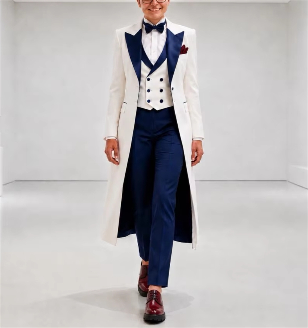 Granatowo-biała damska marynar – Women'S Formal Wear Jackets recenzja i cena