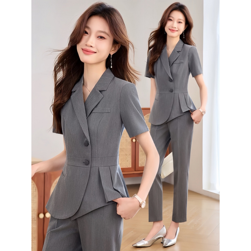 Granatowy damski cienki garnit – Women'S Formal Wear Pants Suit recenzja i cena