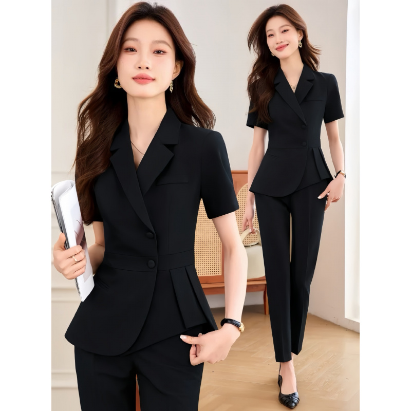 Granatowy damski cienki garnit – Women'S Formal Wear Pants Suit recenzja i cena