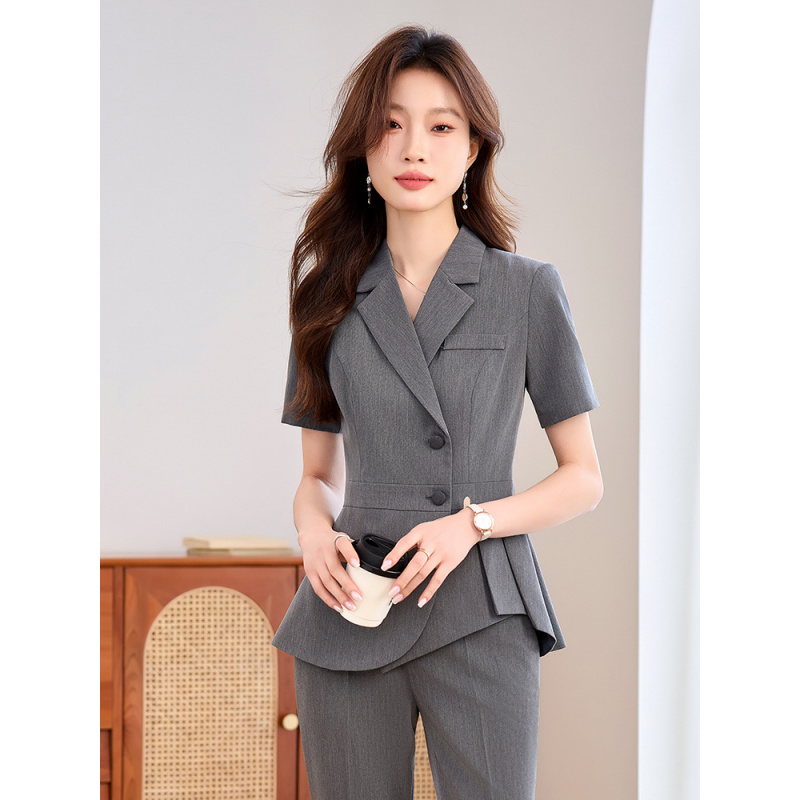 Granatowy damski cienki garnit – Women'S Formal Wear Pants Suit recenzja i cena